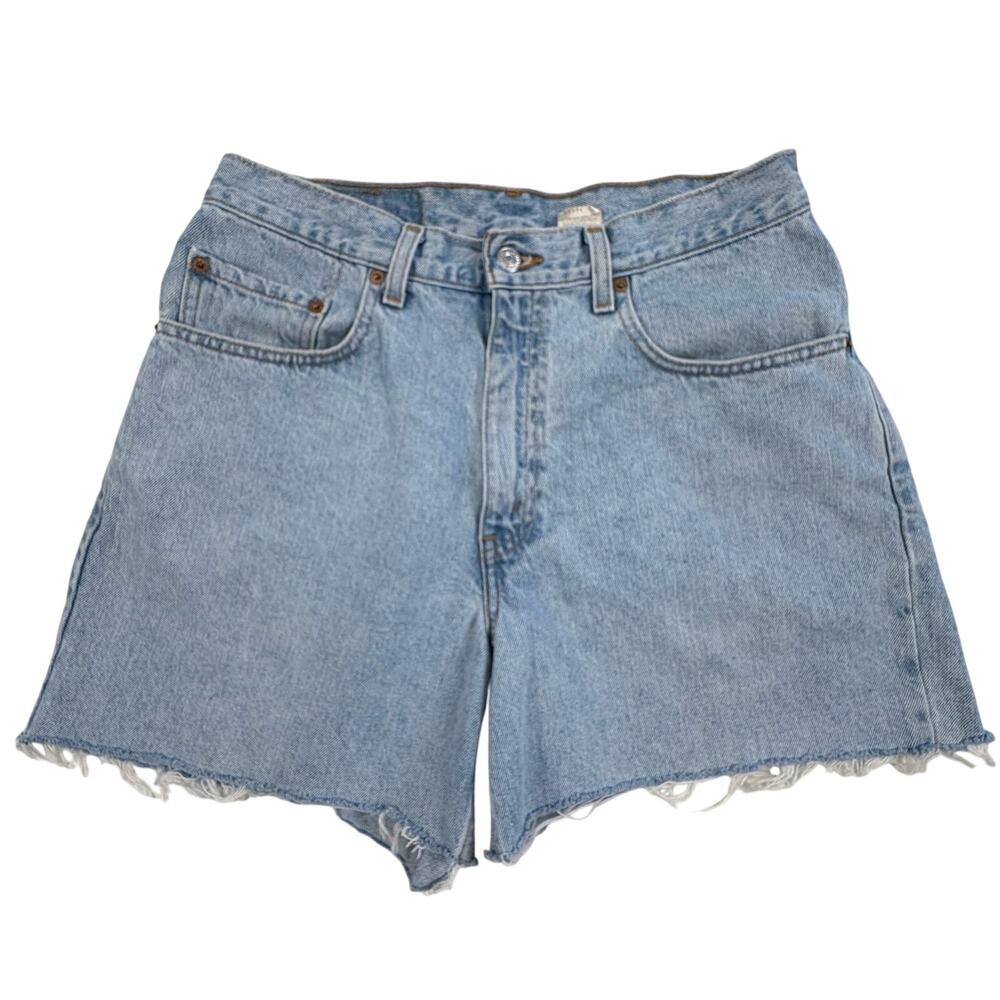 Vintage Levi's 560 Loose Fit Denim Shorts Women's 32 Light Wash High Rise